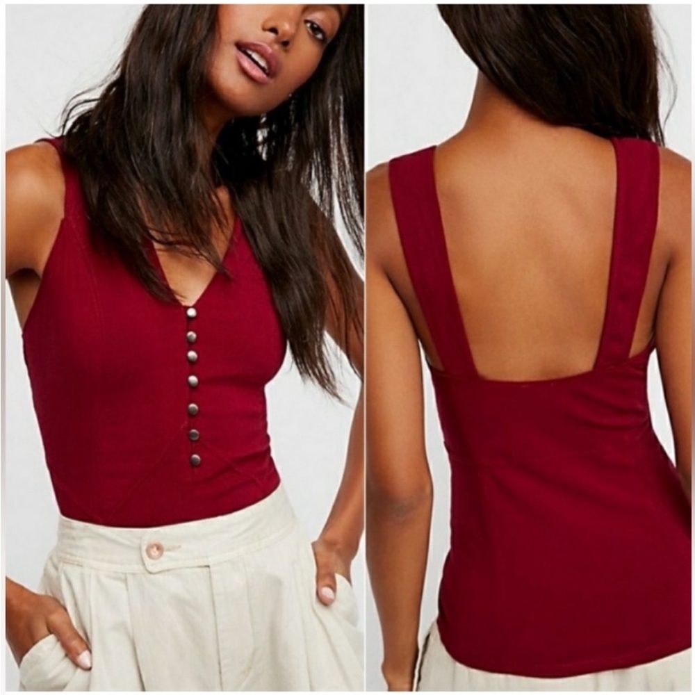 Free People Red Sleeveless Top